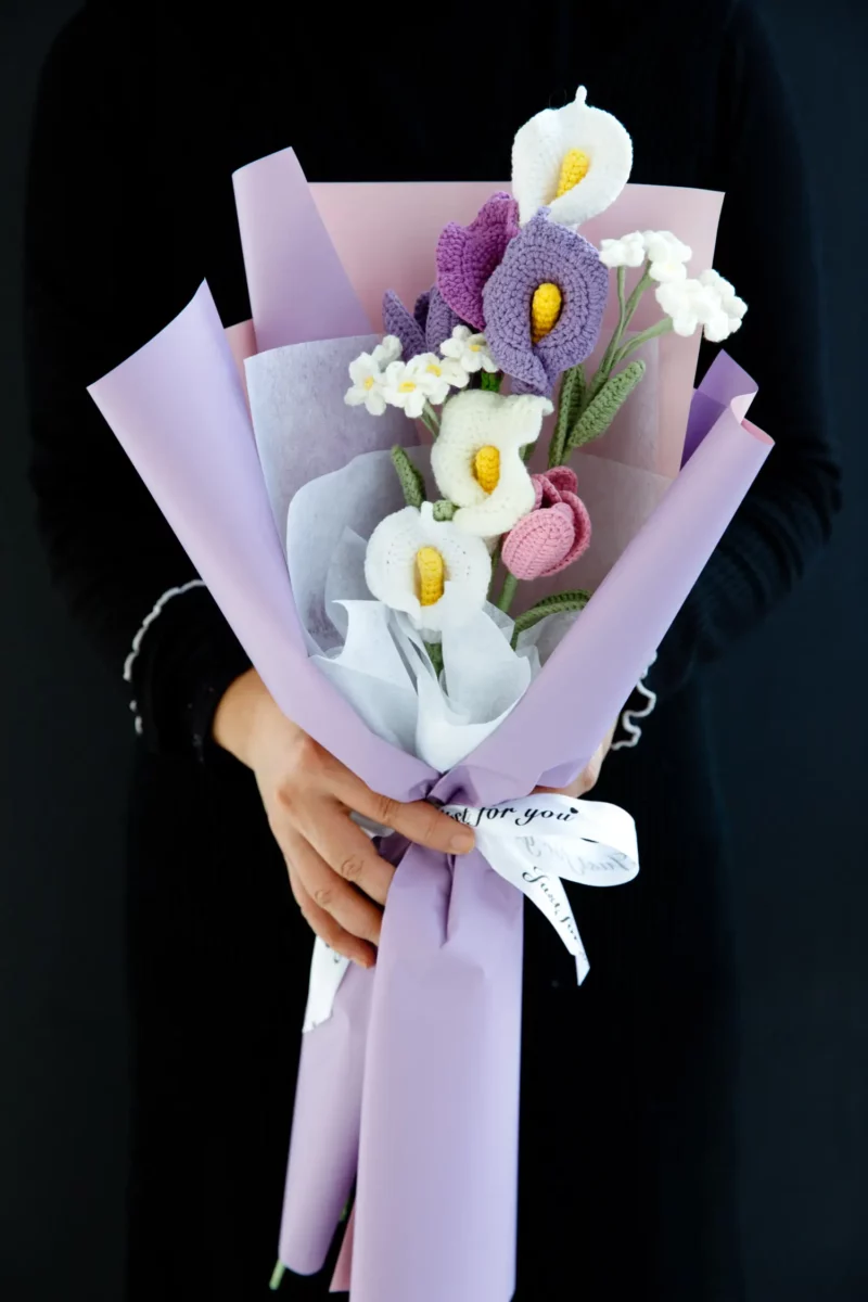 Crochet Bouquet-Purple Spring|Hookok Crochet Bouquet-Purple Spring|Hookok