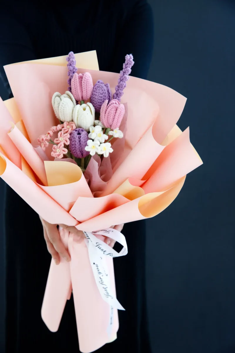 Crochet Tulip Bouquet – Lavender, Tulip|hookok Crochet Tulip Bouquet – Lavender, Tulip|hookok