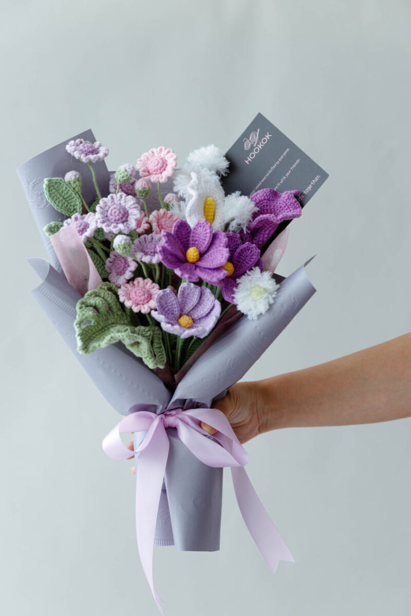 crochet purple daisies bouquet|hookok crochet purple daisies bouquet|hookok