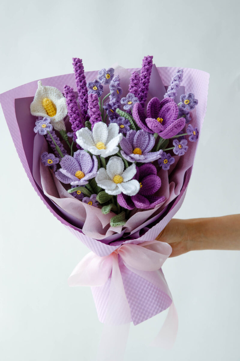 crochet lavender bouquet|hookok