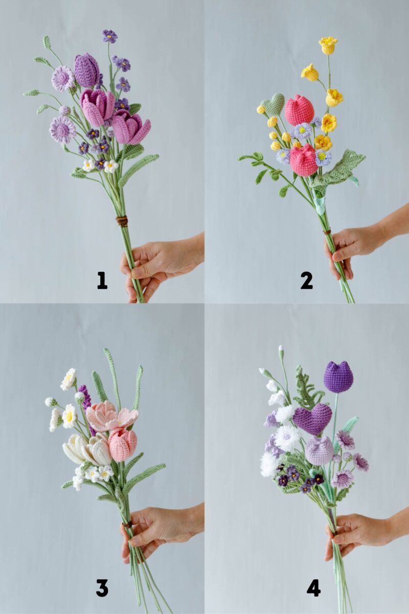 tulip 32 crochet tulip bouquet|hookok