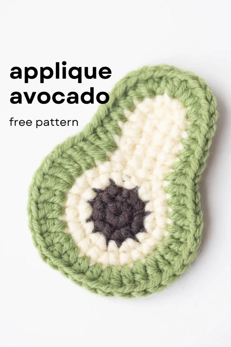 Crochet Avocado Applique Free Pattern