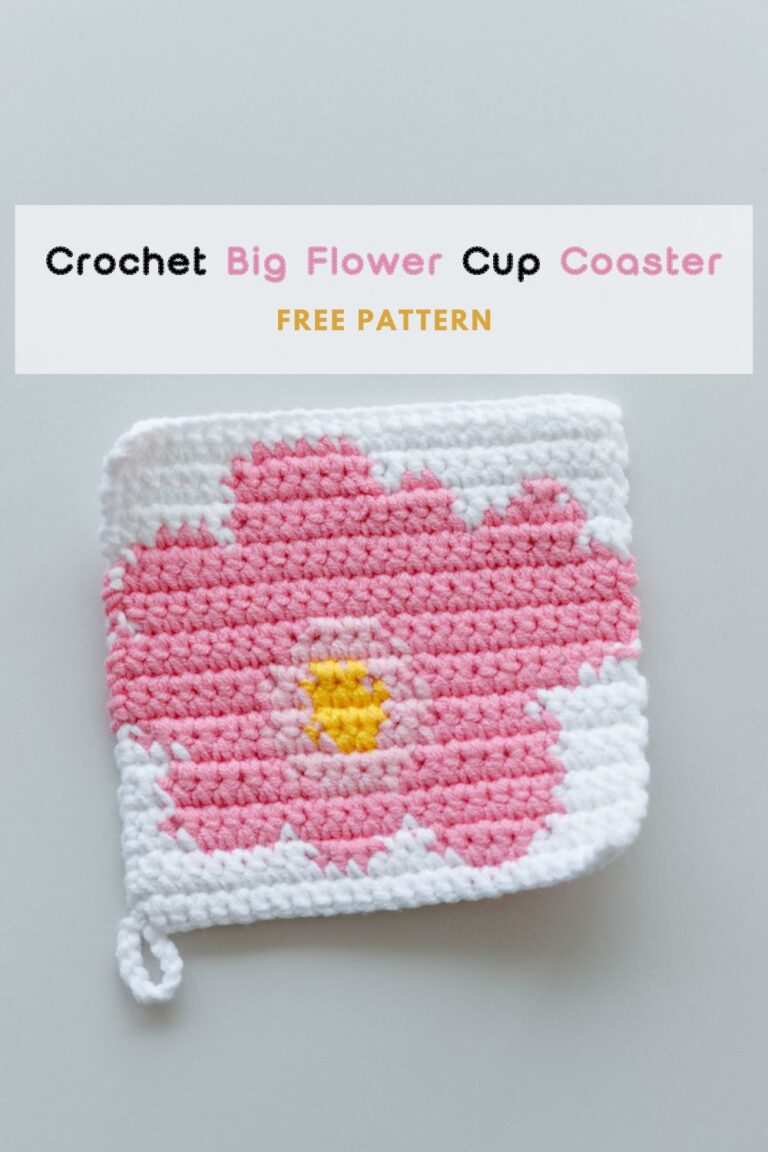 Crochet Big Flower Coaster – Free Pattern