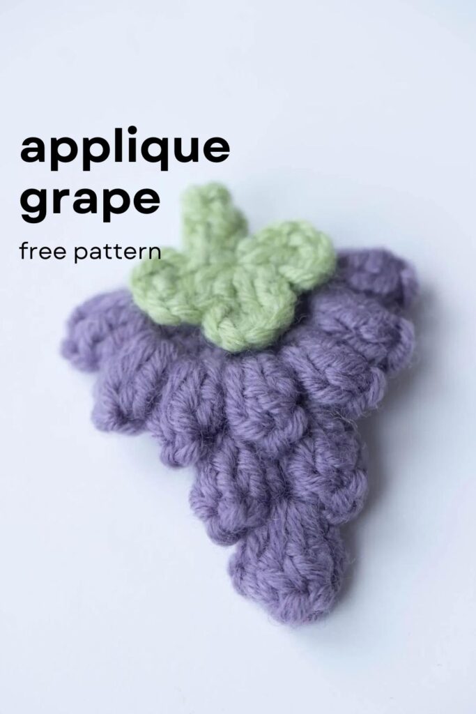 Crochet Grape Applique Free Pattern - Hookok