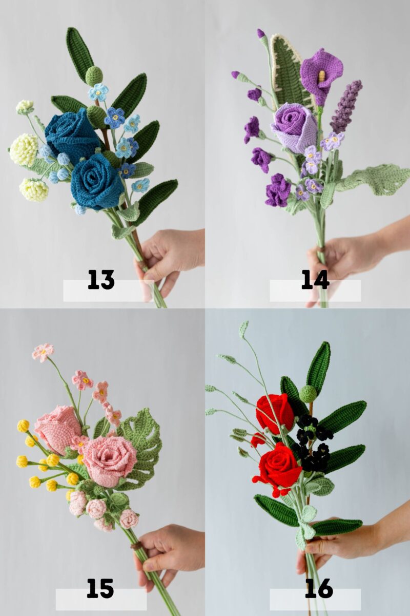 rose 13-16 crochet rose bouquet|hookok