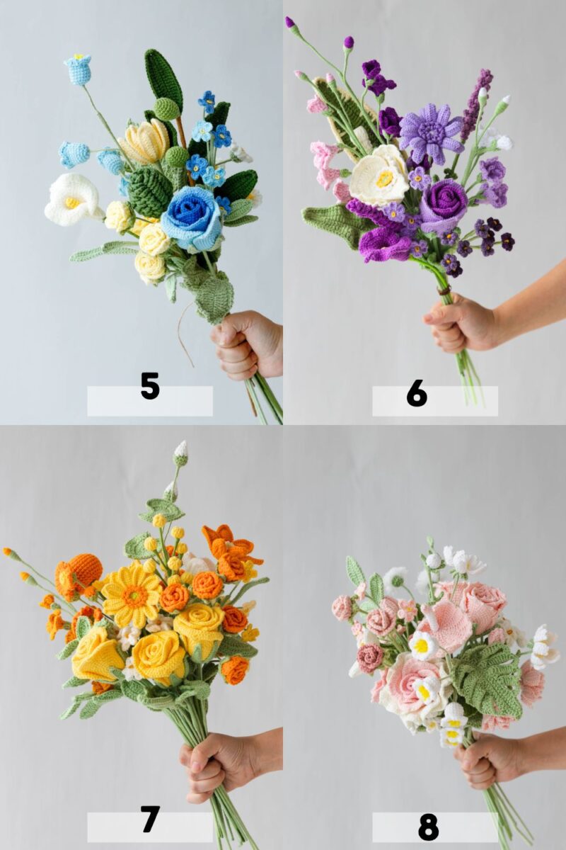 rose-5-8 crochet rose bouquet|hookok