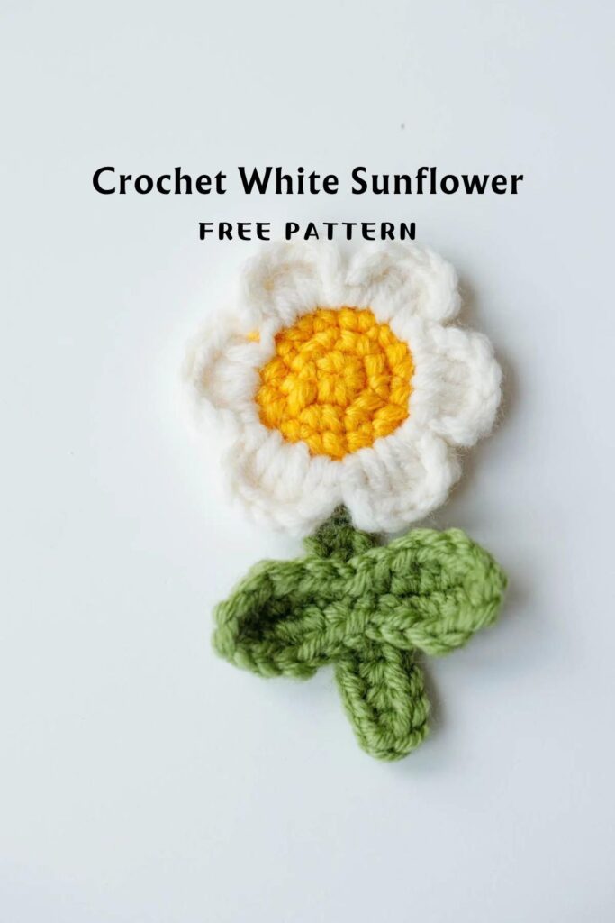 Crochet White Sunflower Applique Free Pattern - Hookok