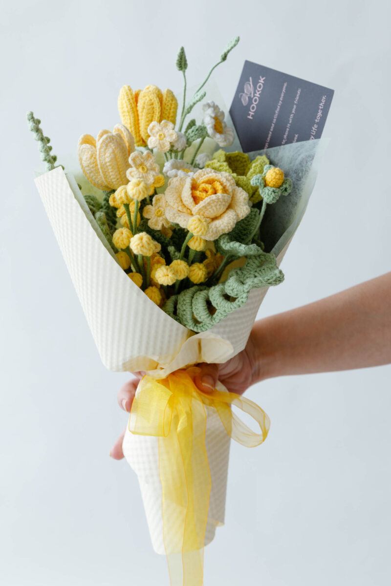 crochet yellow wild rose bouquet|hookok crochet yellow wild rose bouquet|hookok