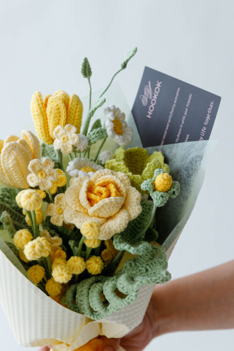 crochet yellow wild rose bouquet|hookok crochet yellow wild rose bouquet|hookok
