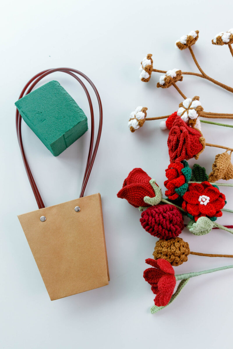 Crochet Christmas Flower Basket|Hookok Crochet Christmas Flower Basket|Hookok