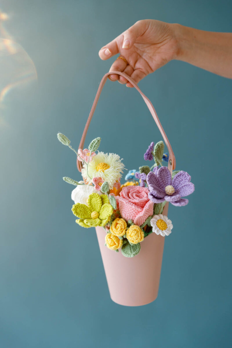 Crochet Pink Flower Basket – Hookok Crochet Pink Flower Basket – Hookok
