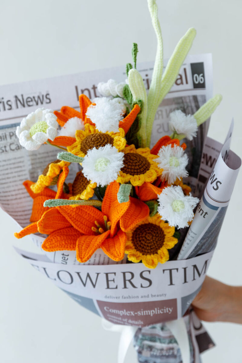 orange lily and easy sunflower bouquet|hookok orange lily and easy sunflower bouquet|hookok