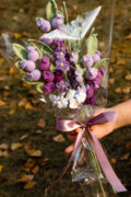 crochet purpleberry bouquet||hookok.com