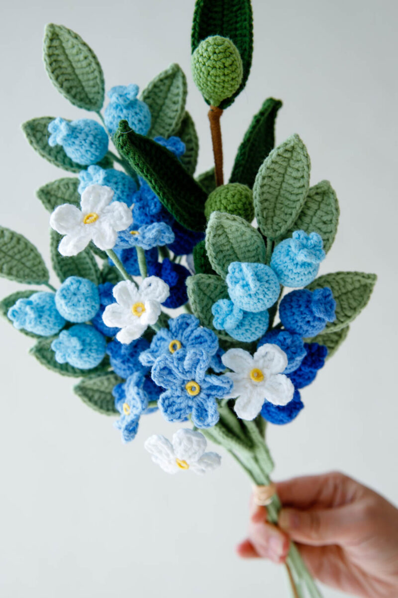 crochet blueberry bouquet||hookok.com crochet blueberry bouquet||hookok.com