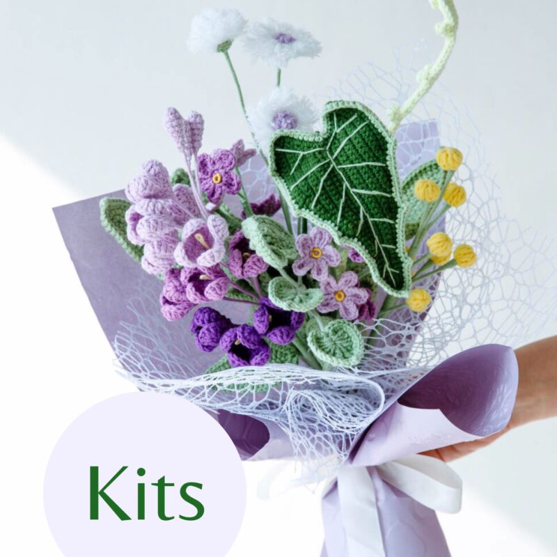 Lilac and Alocasia Leaf Bouquet|hookok