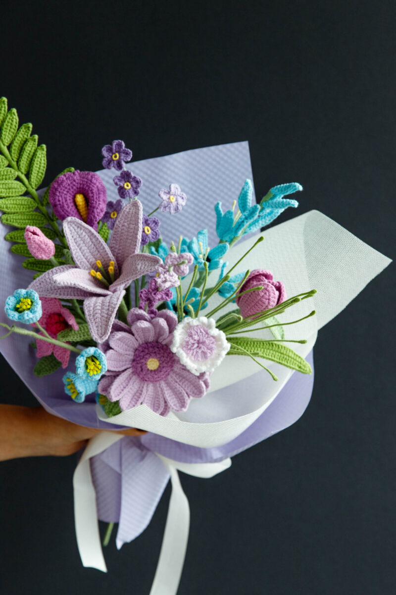 Purple Gerbera Bouquet Kit |hookok Purple Gerbera Bouquet Kit |hookok