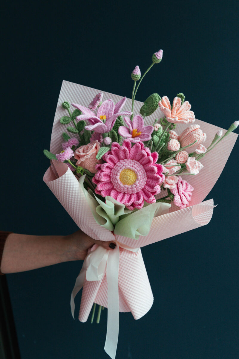 Pink Sunflower Lily Bouquet|hookok-20 Pink Sunflower Lily Bouquet|hookok