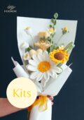 White Gerbera Bouquet Kit|hookok