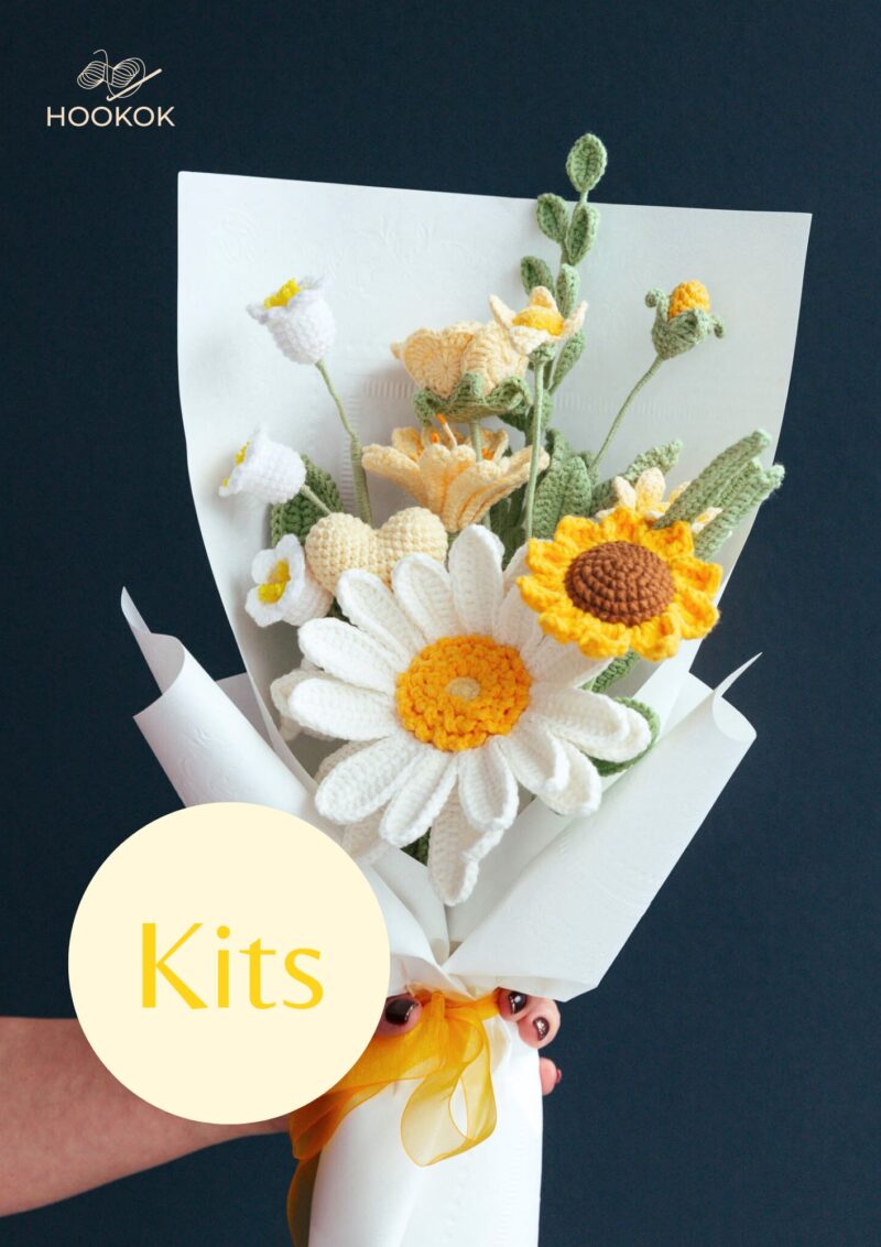White Gerbera Bouquet Kit|hookok