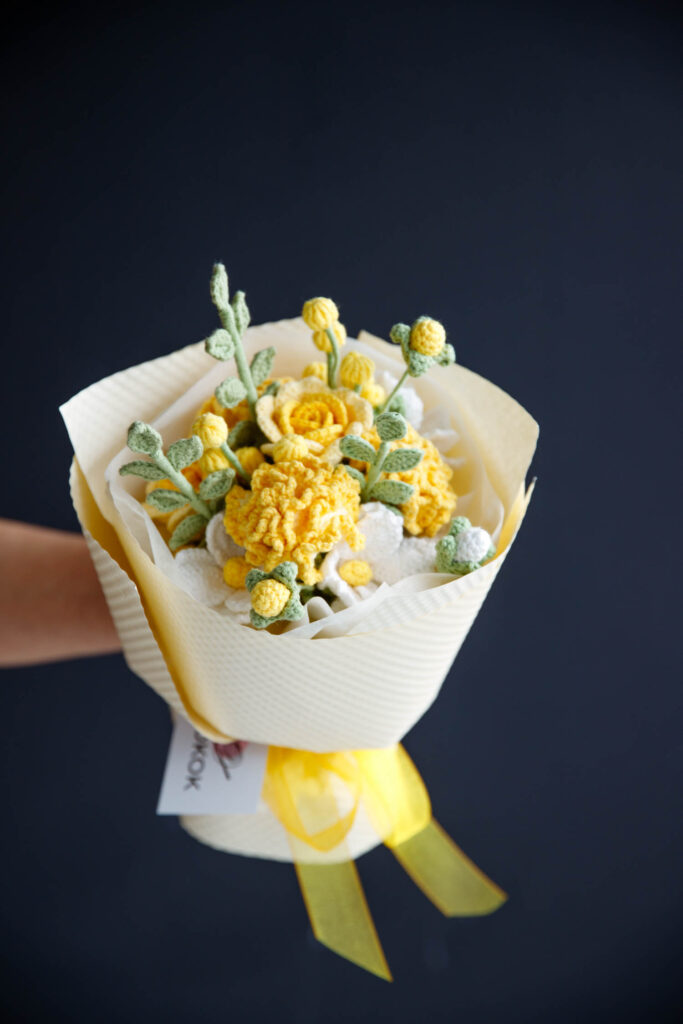 Yellow Carnation and Rose Bouquet|hookok