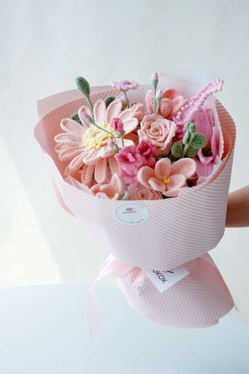 Pink Gerbera and Rose Bouquet|hookok Pink Gerbera and Rose Bouquet|hookok