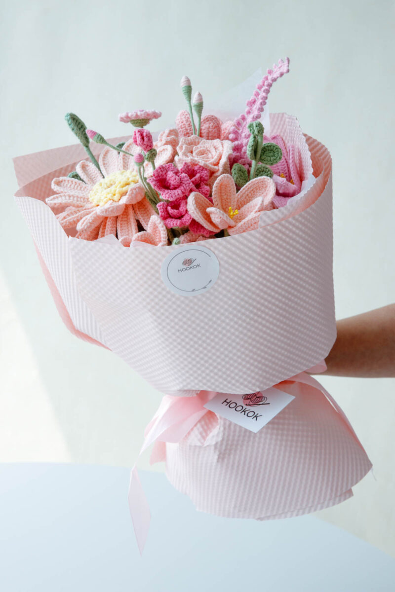 Pink Gerbera and Rose Bouquet|hookok Pink Gerbera and Rose Bouquet|hookok