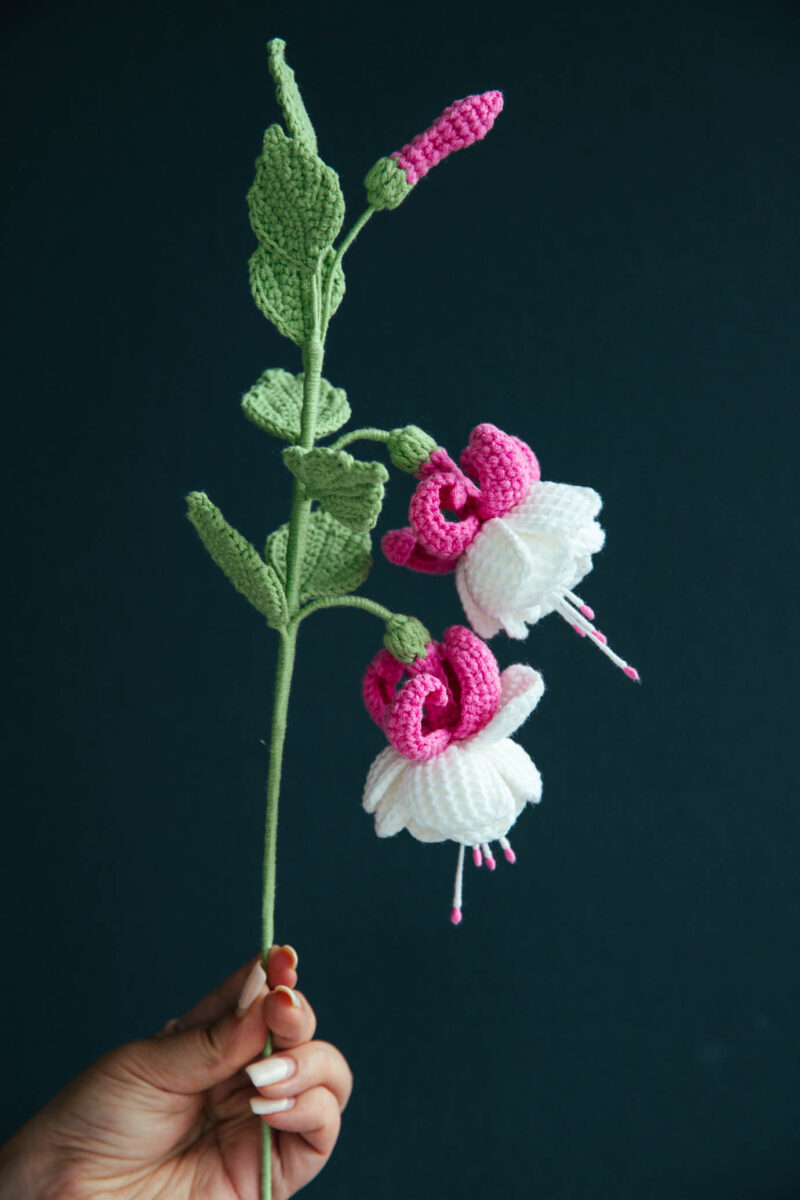 PDF Pattern- Crochet Fuchsia Flower|hookok PDF Pattern- Crochet Fuchsia Flower|hookok