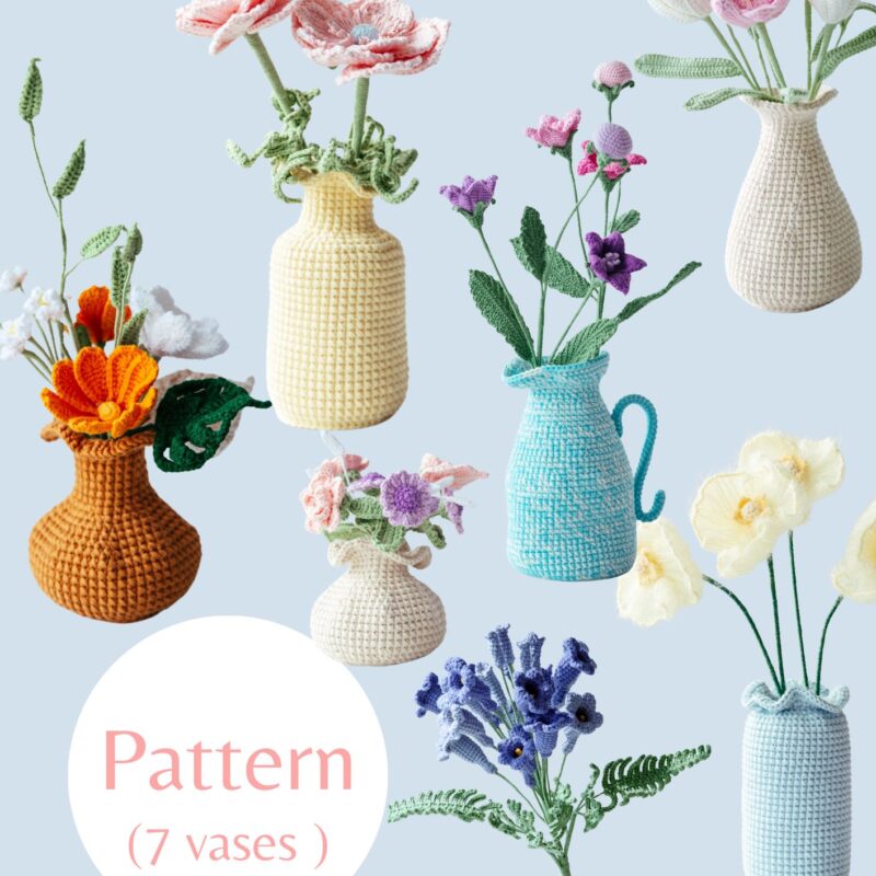 7 Crochet Vase Pattern Collection -hookok