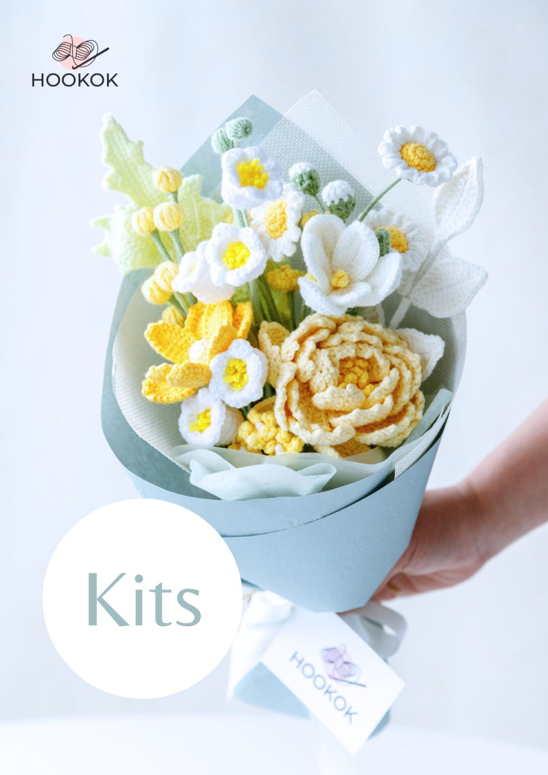 Yellow Peony Bouquet Kit With Pdf Pattern Hookok