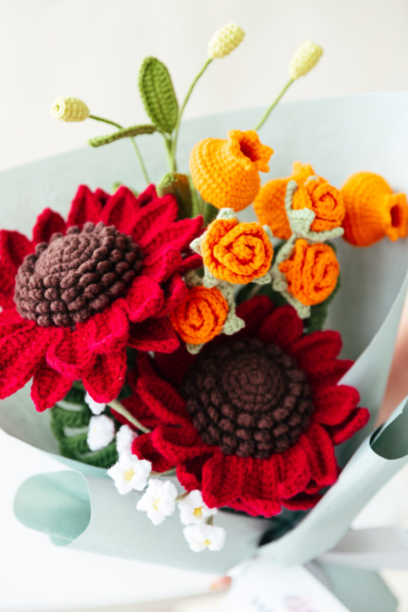 Red Sunflower Bouquet Kit|hookok Red Sunflower Bouquet Kit|hookok