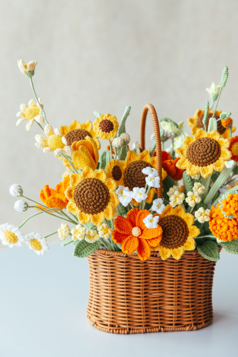 Sunflower and Daisy Flower Basket|hookok Sunflower and Daisy Flower Basket|hookok