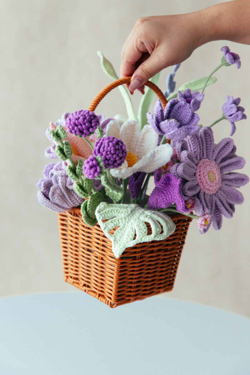 Purple Gerbera Flower Basket|hookok Purple Gerbera Flower Basket|hookok