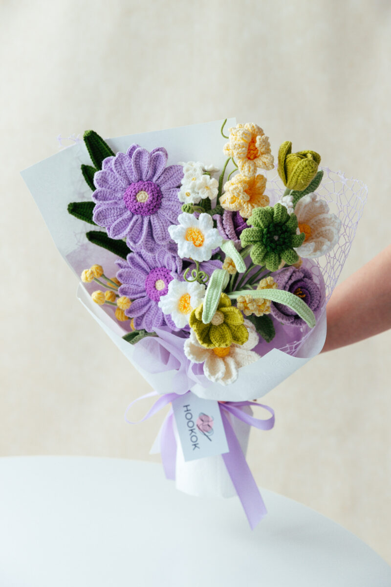 Purple Gerbera and Peruvian Daffodil Bouquet Kit|hookok Purple Gerbera and Peruvian Daffodil Bouquet Kit|hookok