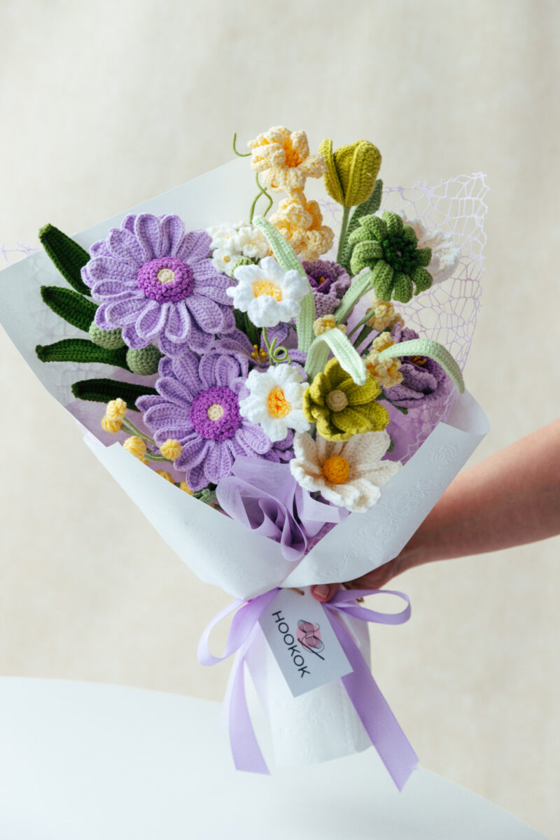 Purple Gerbera and Peruvian Daffodil Bouquet Kit|hookok Purple Gerbera and Peruvian Daffodil Bouquet Kit|hookok