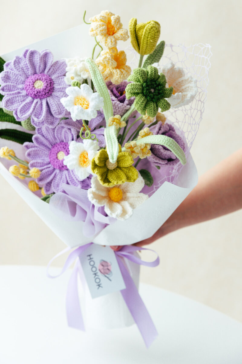 Purple Gerbera and Peruvian Daffodil Bouquet Kit|hookok Purple Gerbera and Peruvian Daffodil Bouquet Kit|hookok