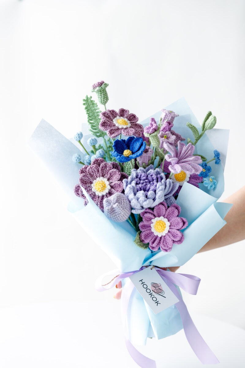 Purple Zinnia and Dahlia Bouquet Kit|hookok Purple Zinnia and Dahlia Bouquet Kit|hookok