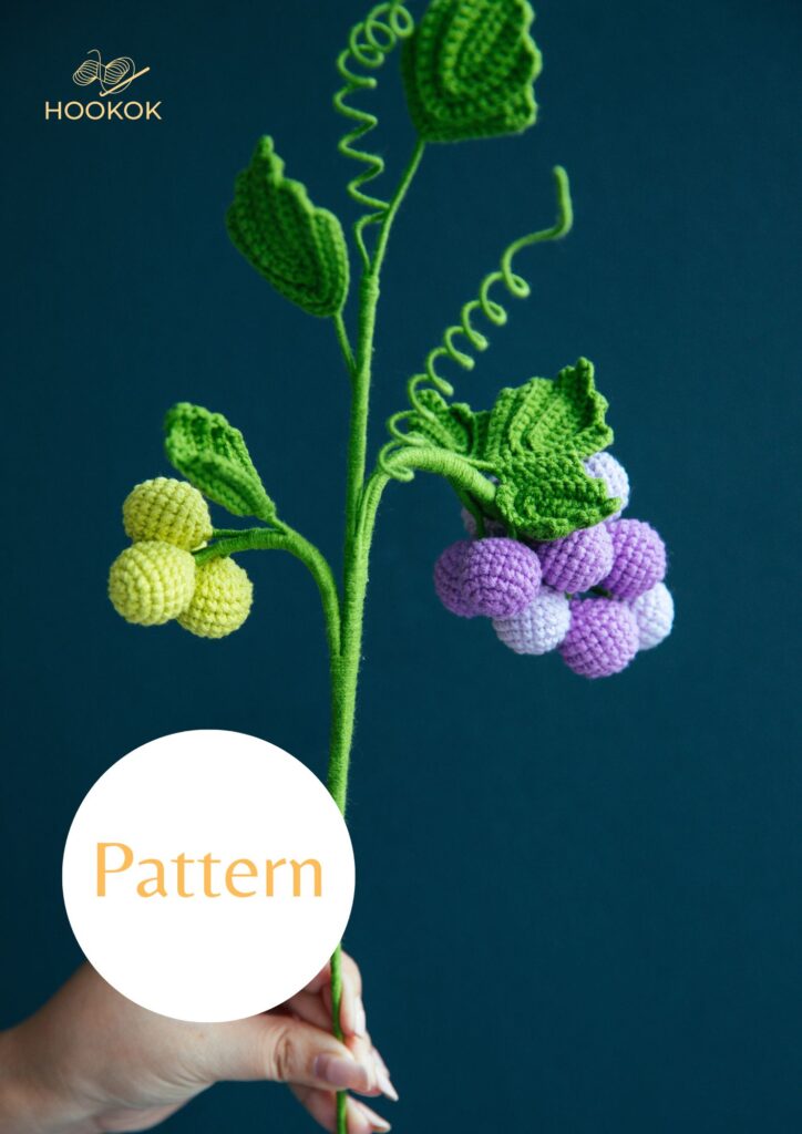 その他 1920s French Crocheted Grape Decoration PDF Pattern- Crochet Grape - Hookok