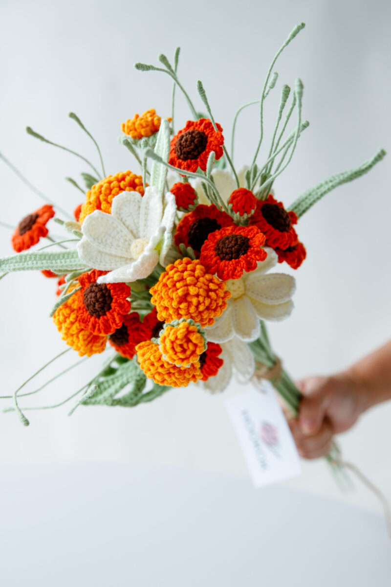 Orange Daisy and Dandelion Bouquet Kit-hookok Orange Daisy and Dandelion Bouquet Kit-hookok