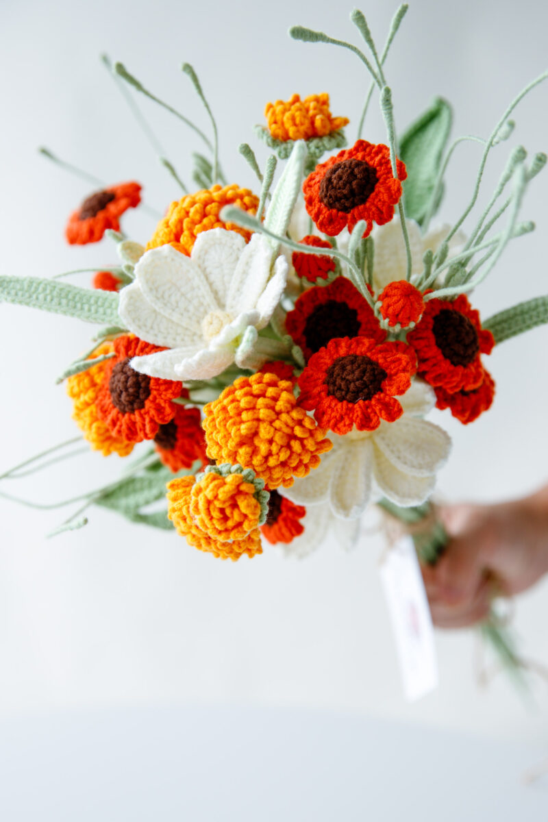 Orange Daisy and Dandelion Bouquet Kit-hookok Orange Daisy and Dandelion Bouquet Kit-hookok