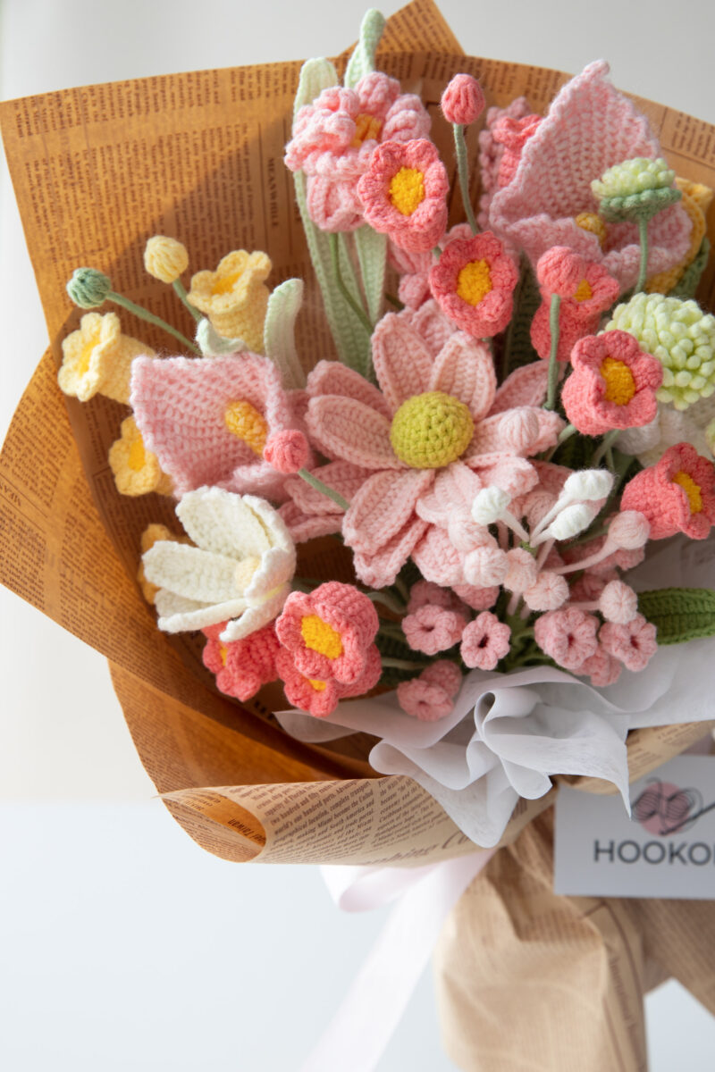 Pink lavender daisy and lily of the valley bouquet kit-hookok Pink lavender daisy and lily of the valley bouquet kit-hookok