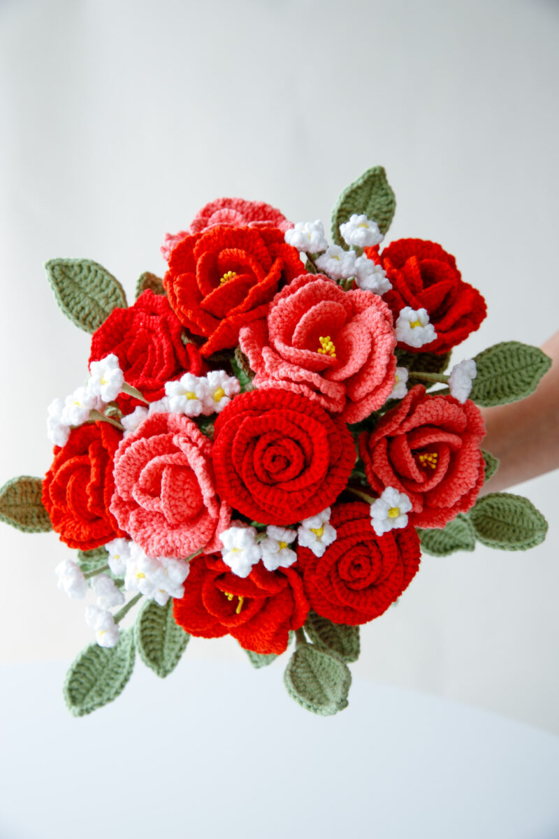 Red Rose Wedding Bouquet Kit-hookok Red Rose Wedding Bouquet Kit-hookok