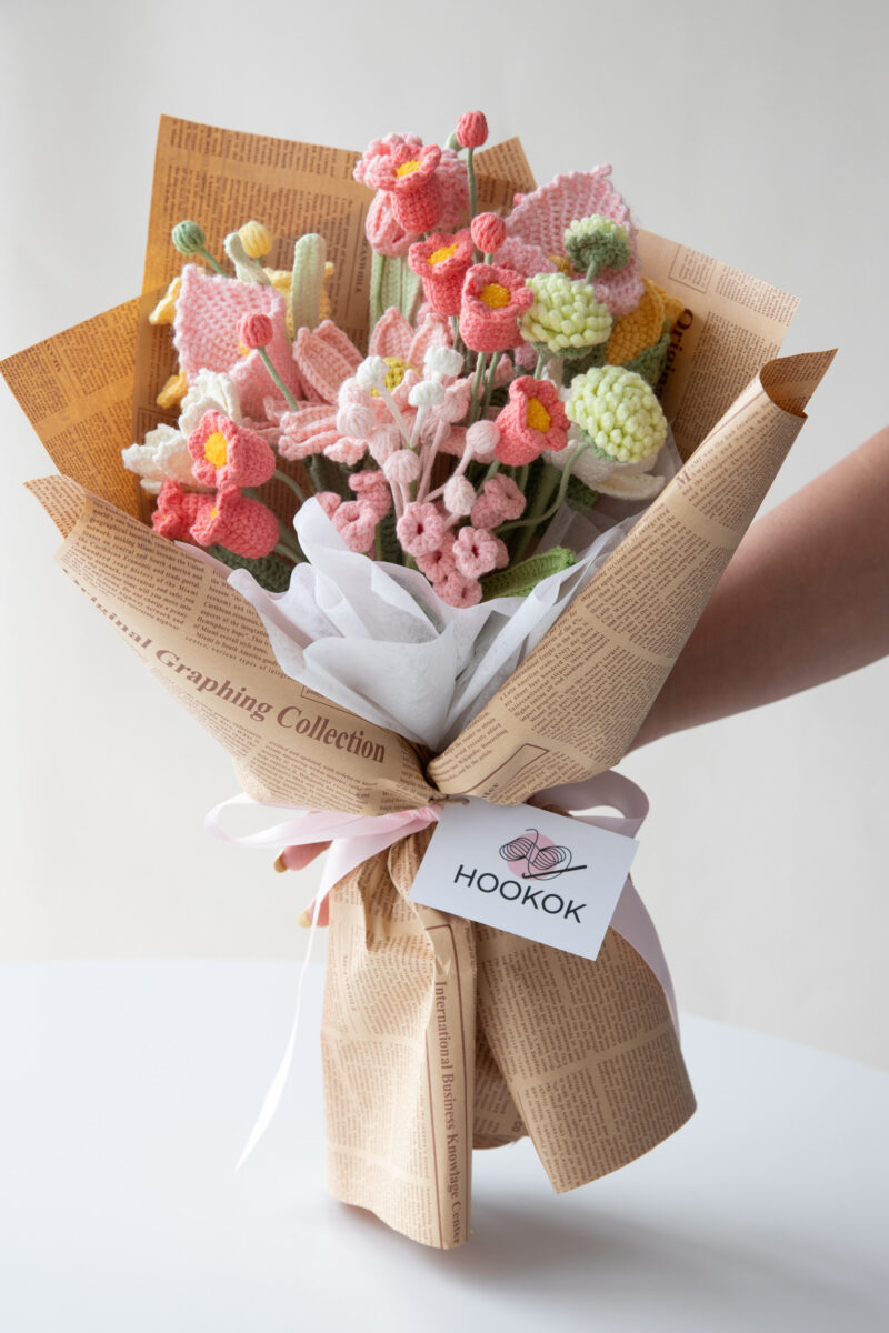 Pink lavender daisy and lily of the valley bouquet kit-hookok Pink lavender daisy and lily of the valley bouquet kit-hookok