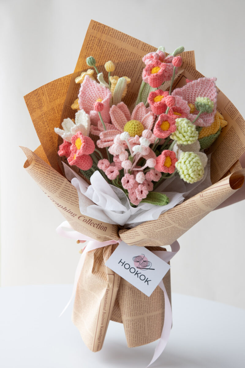 Pink lavender daisy and lily of the valley bouquet kit-hookok Pink lavender daisy and lily of the valley bouquet kit-hookok