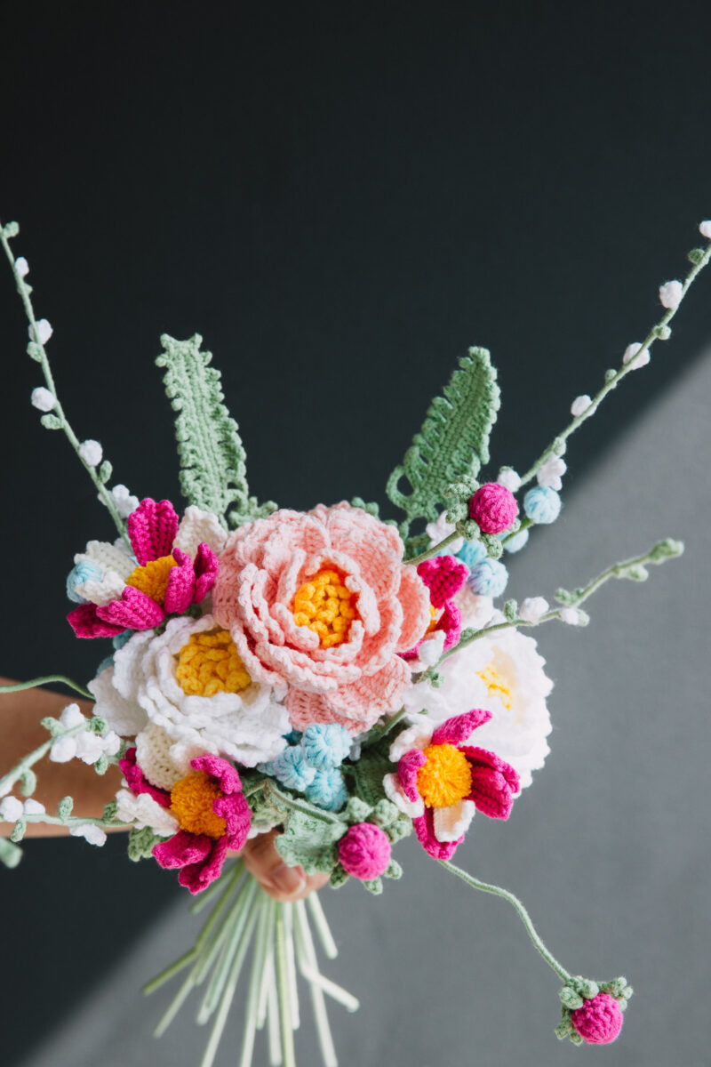 Peony and Snow Willow Bouquet Kit-hookok Peony and Snow Willow Bouquet Kit-hookok