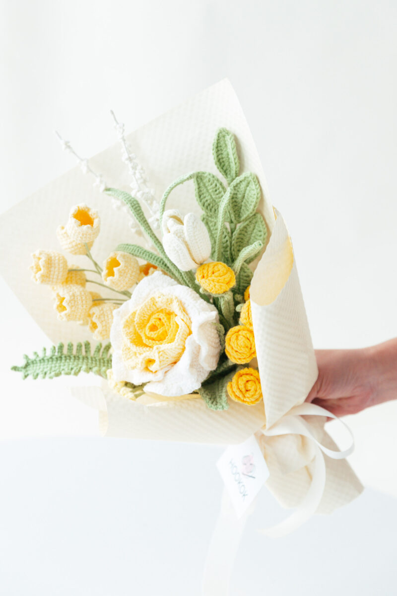Gradient Yellow Thai Rose Bouquet Kit-hookok Gradient Yellow Thai Rose Bouquet Kit-hookok