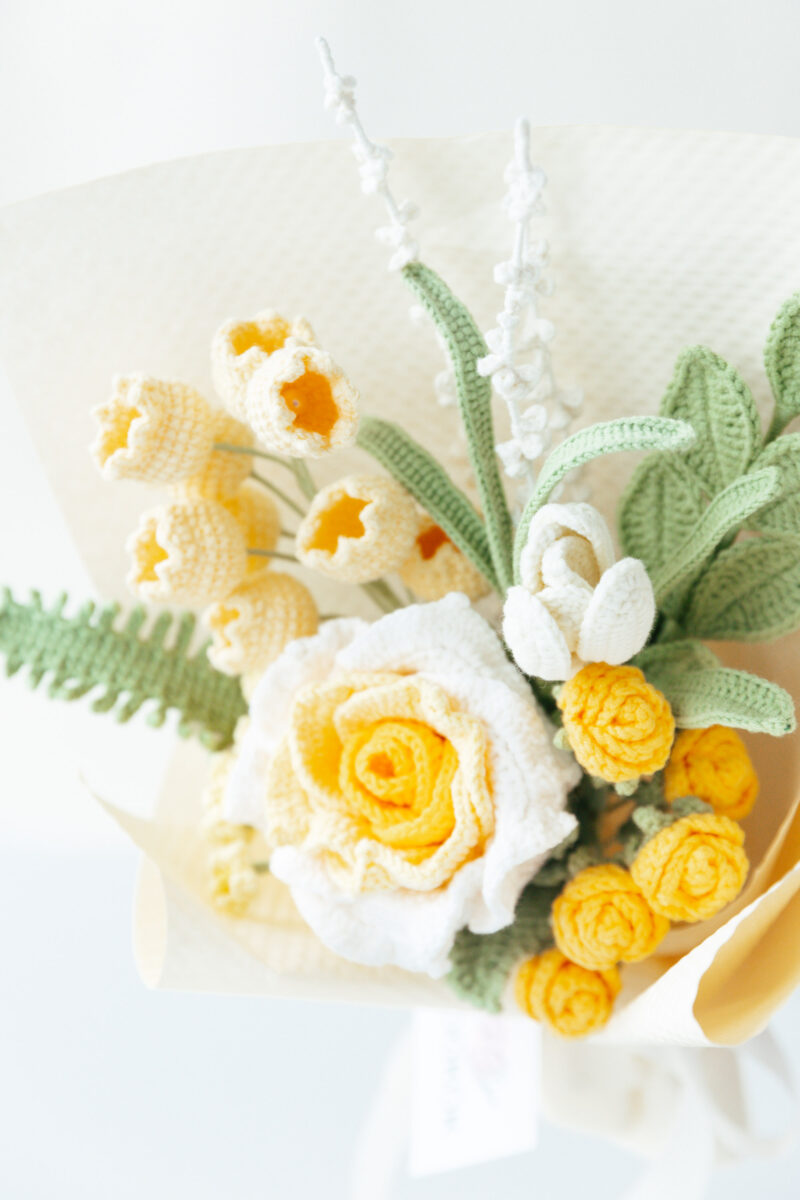 Gradient Yellow Thai Rose Bouquet Kit-hookok Gradient Yellow Thai Rose Bouquet Kit-hookok