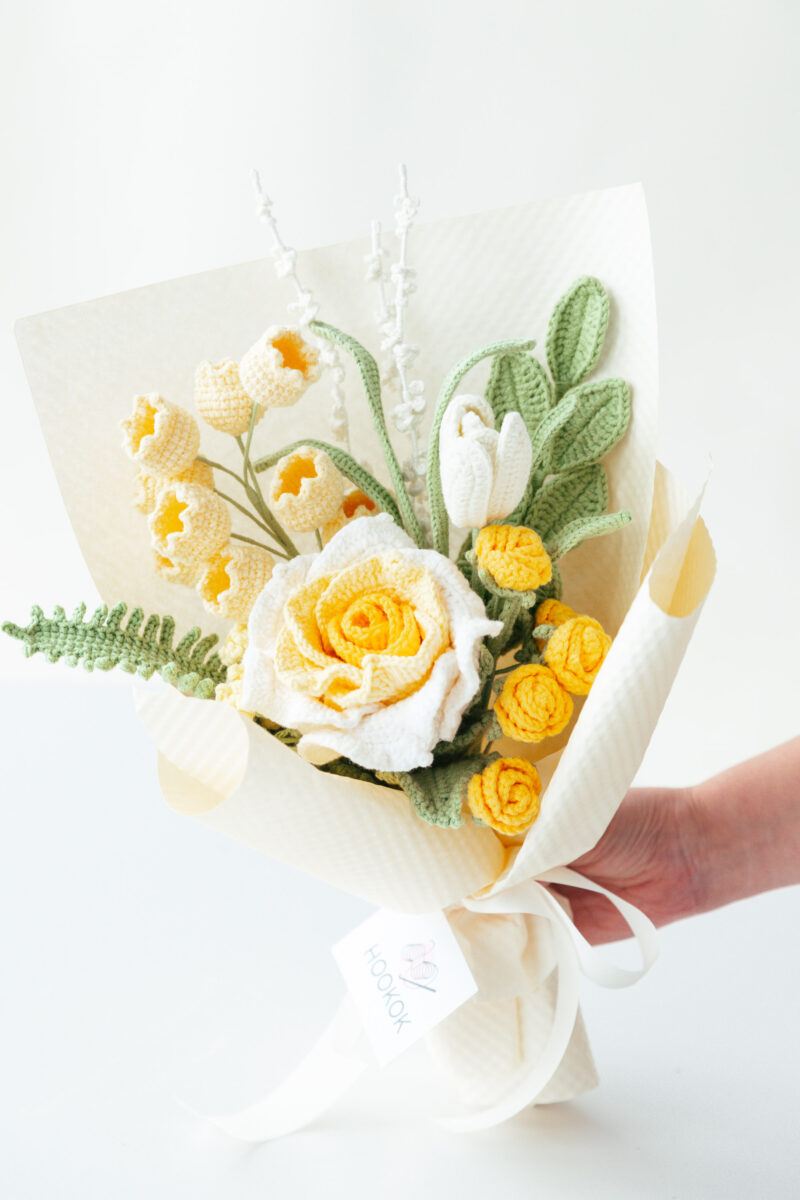 Gradient Yellow Thai Rose Bouquet Kit-hookok