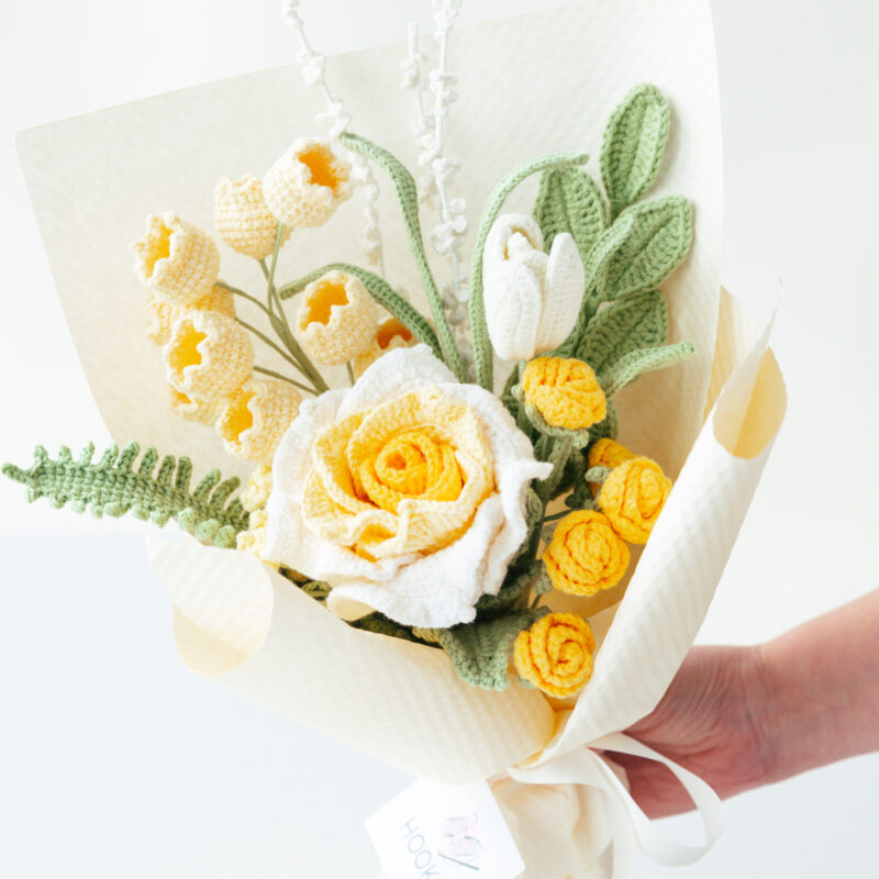 Gradient Yellow Thai Rose Bouquet Kit-hookok