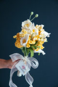 Yellow Grape Hyacinth and Calla Lily Wedding Bouquet-hookok