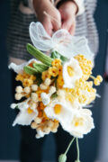 Yellow Grape Hyacinth and Calla Lily Wedding Bouquet-hookok